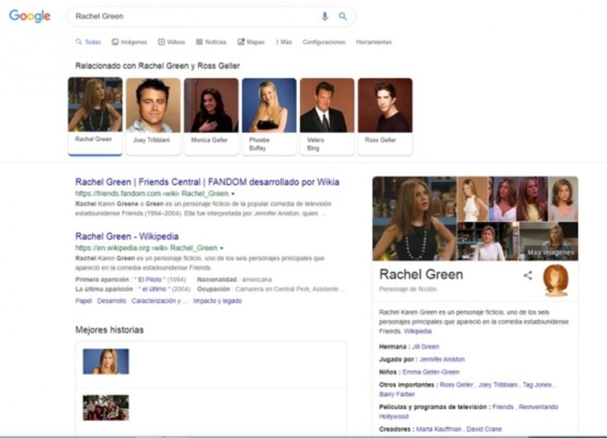 Qué pasa si buscas a los personajes de Friends en Google