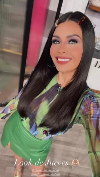 Kristal Silva con un look donde el verde es el protagonista