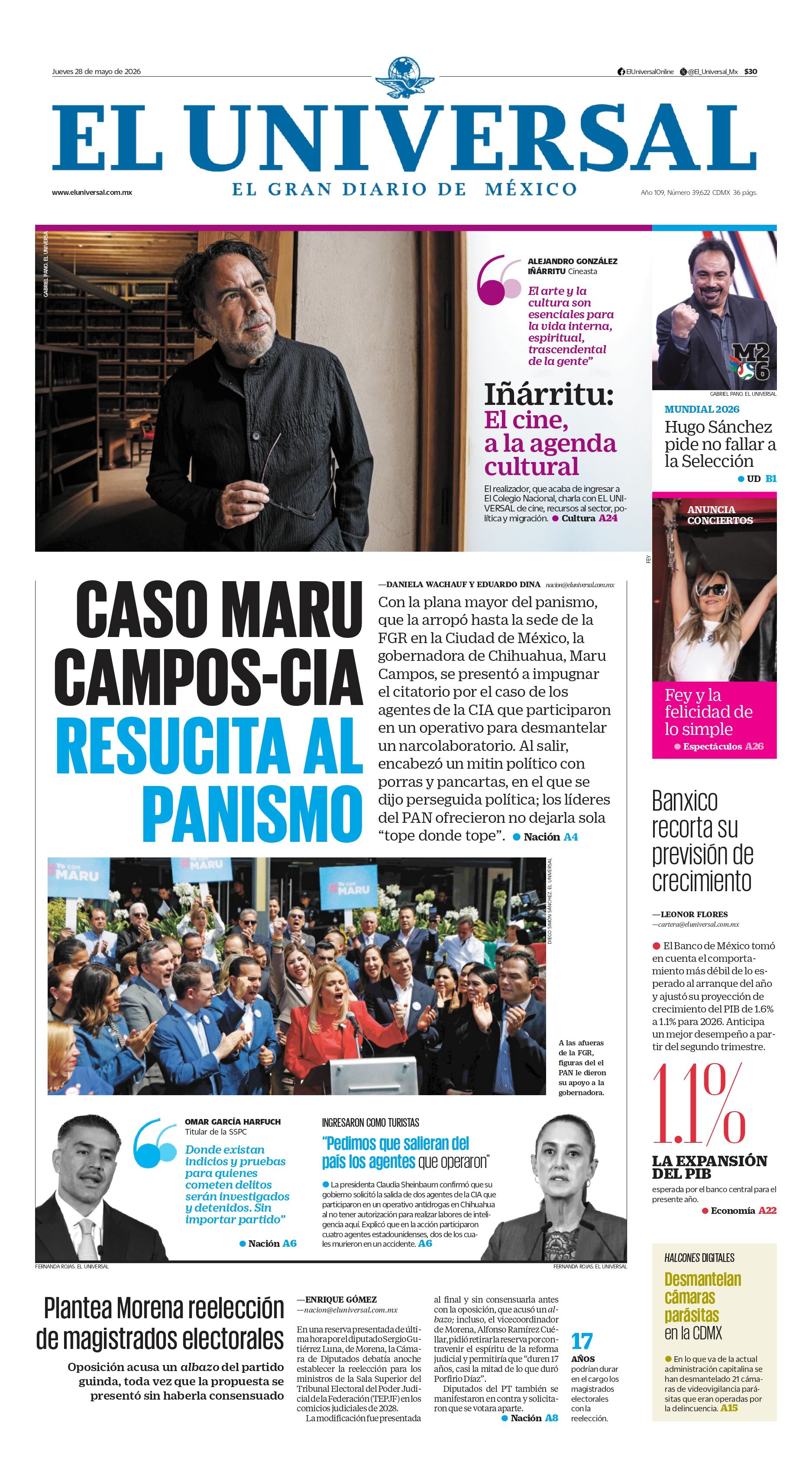 Portada impresa del 28 de mayo de 2026
