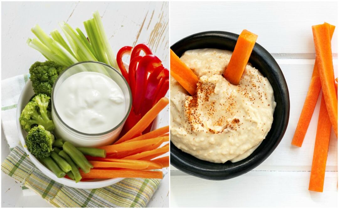 Foto: Dip de jocoque / Hummus de zanahoria