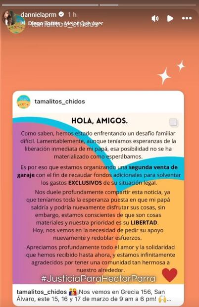 Daniela Parra reitera que lo más importante es que su padre quede libre.