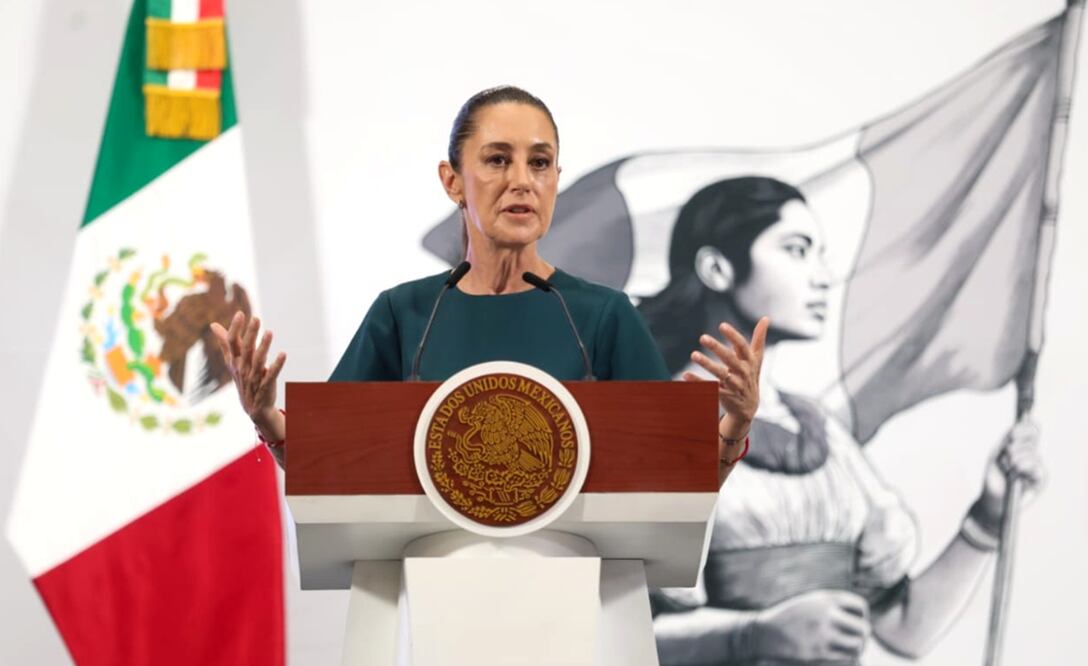 La presidenta Claudia Sheinbaum en la mañanera del 16 de mayo de 2025. Foto: Axel Sánchez/EL UNIVERSAL