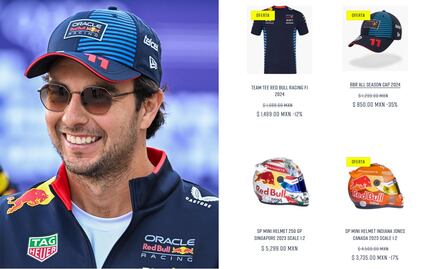 Tienda de Checo Pérez remata los productos de Red Bull; hay grandes descuentos