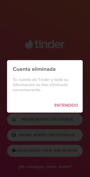 Tinder. Fuente: Captura