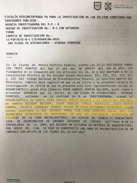 PGJ niega que exsecretarios de Finanzas y excomisionado sean indagados por desvíos