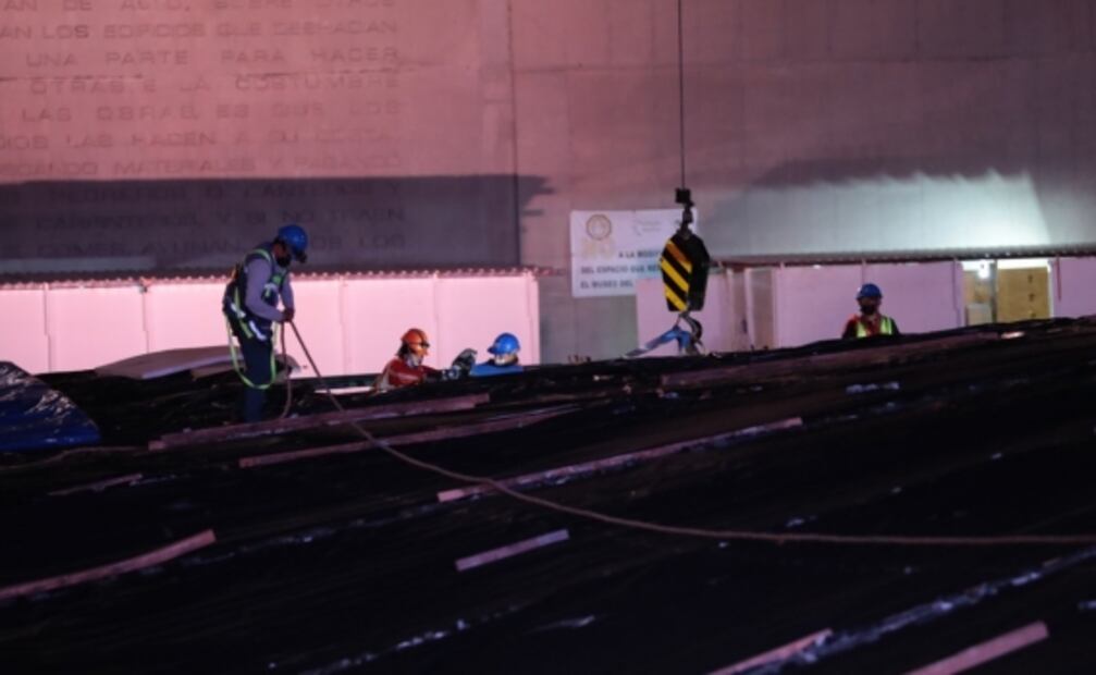 Comienza el retiro de la techumbre de Templo Mayor que colapsó hace seis meses