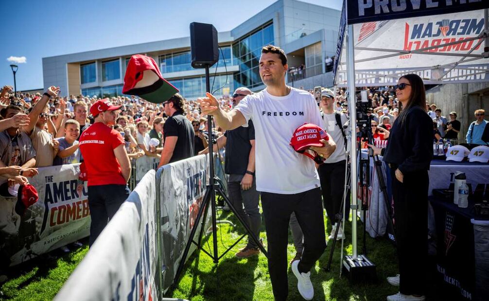 Charlie Kirk antes de su asesinato. (10/09/25) Foto: AP/Archivo