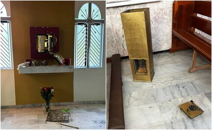 FOTOS: Dejan destrozos tras robo de mil pesos a iglesia de la Sagrada Familia en Sinaloa