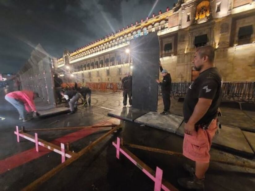 Militares ponen vallas alrededor de Palacio Nacional previo a marcha del 8M