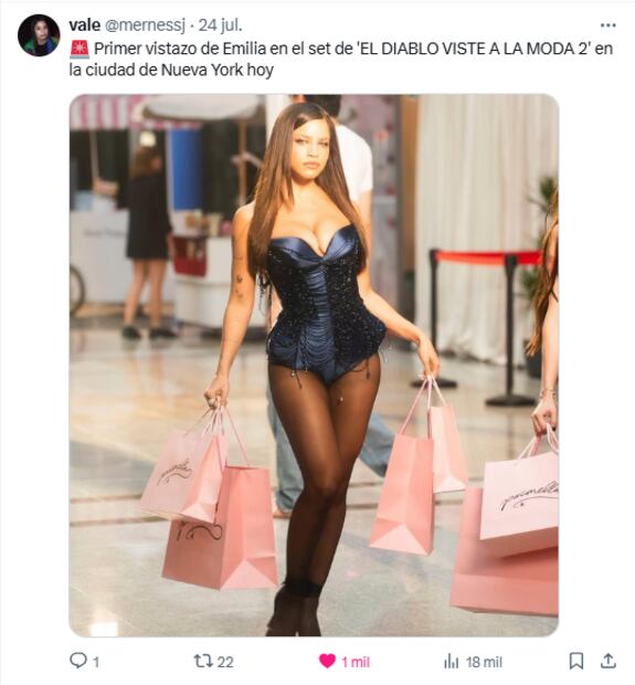 Memes por las grabaciones de El diablo viste a la moda 2. Foto: X