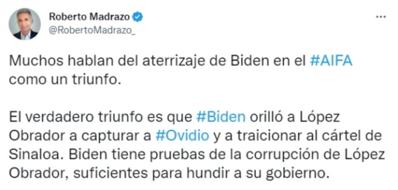 Madrazo señala “el verdadero triunfo” del aterrizaje de Joe Biden en el AIFA