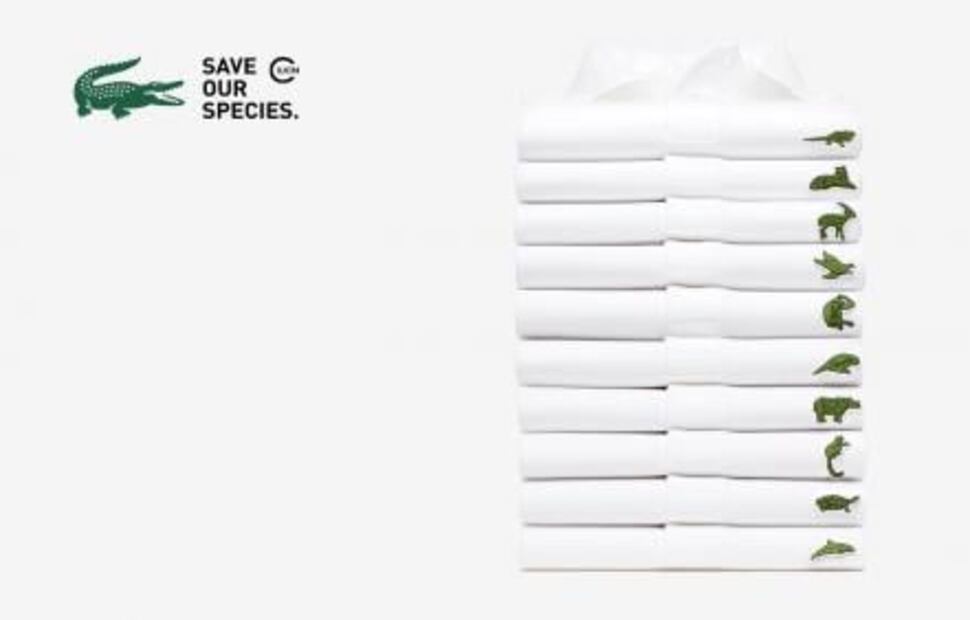 Lacoste cambia el icónico logo de cocodrilo por especies en peligro de extinción