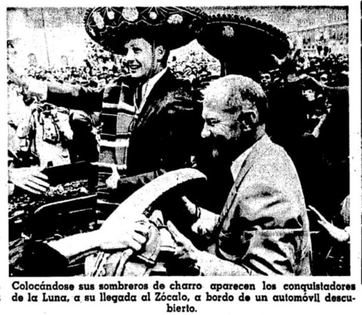 Los astronautas de Apolo 11 fueron recibidos con sombreros de charro y regalos de Tepito cuando visitaron México