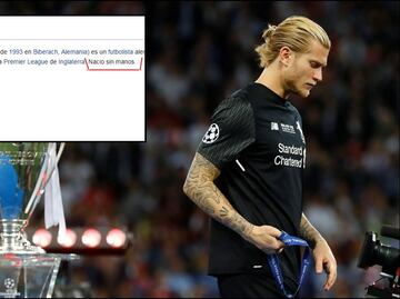 Karius "nació sin manos"; trolean al portero de Liverpool en Wikipedia
