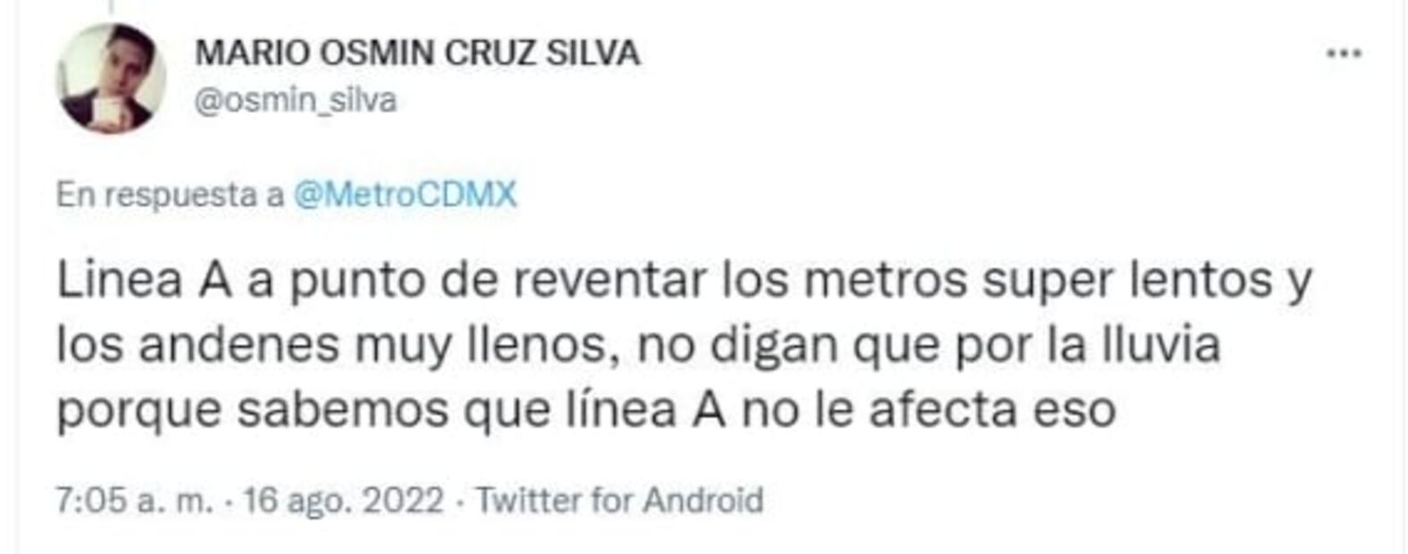 Lluvia retrasa viajes en estas Líneas del Metro