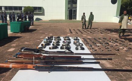 Ejército destruye armas obtenidas en operativos y canjes en Chiapas y Tabasco