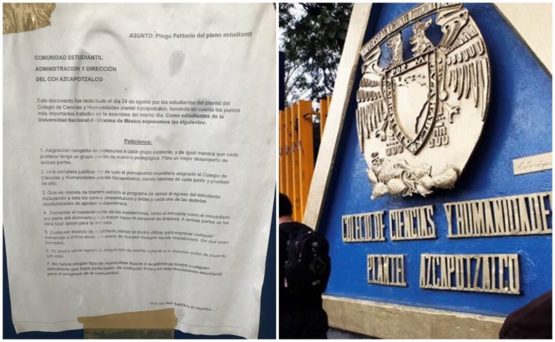 Foto: Pliego petitorio y fachada del CCH 