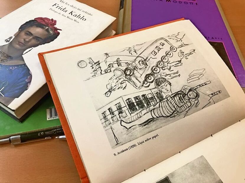 Dibujo Accidente (1926) hecho por Frida Kahlo. Tomado del libro “Frida Kahlo. La pintora y el mito”