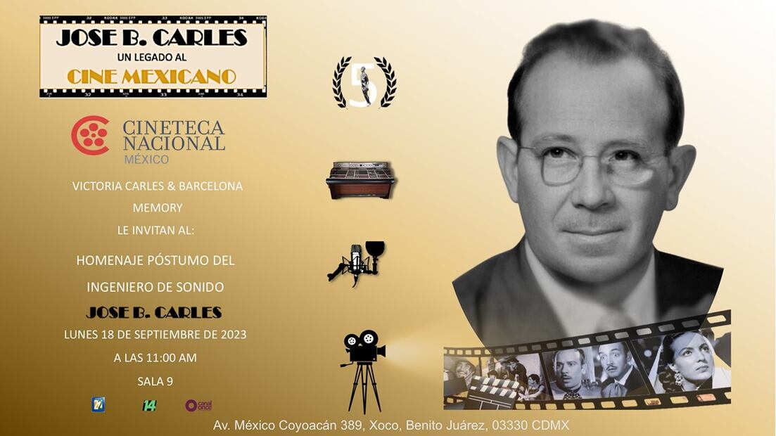 La Cineteca Nacional realizó una invitación al público a traves de redes sociales para asistir al evento en conmemoración del Ing. José B. Carles. Foto: Centro de Capacitación Cinematográfica/ Especial.
