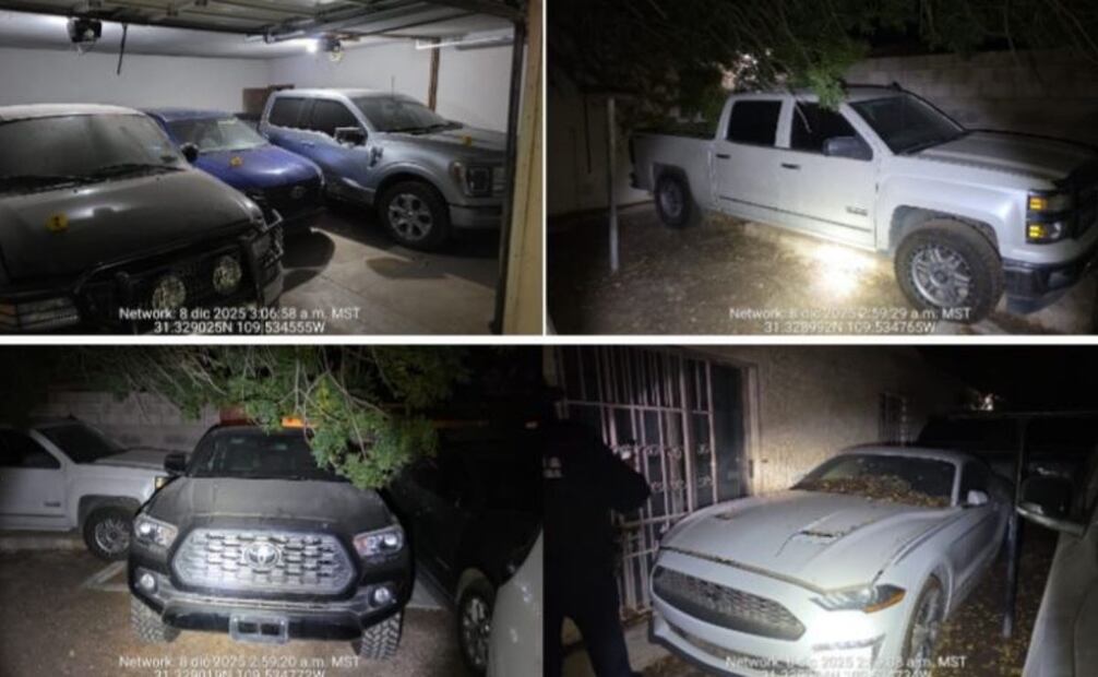 Autos robados por células criminales en Sonora (08/12/2025). Foto: Especial