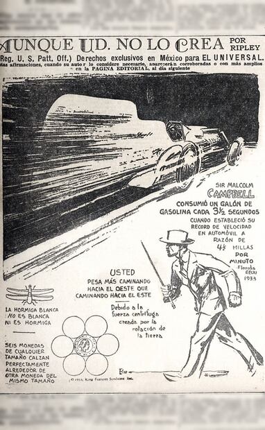 Cartón “Aunque UD. no lo Crea”, 1933. Foto: Hemeroteca EL UNIVERSAL.
