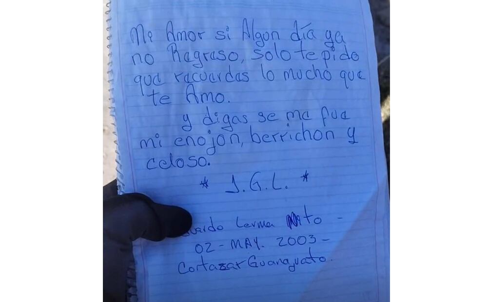 Hallan carta de despedida dentro del predio en Jalisco (07/03/2025) Foto: Guerreros Buscadores De Jalisco