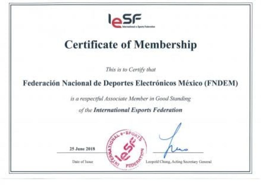 Mexico is now a member of the International e-Sports Federation