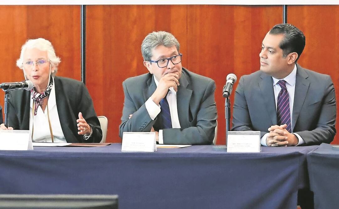 El presidente de la Cámara de Diputados, Sergio Gutiérrez Luna (der.), aseguró que hay apertura de Morena para modificar la iniciativa presidencial. Foto: Especial.