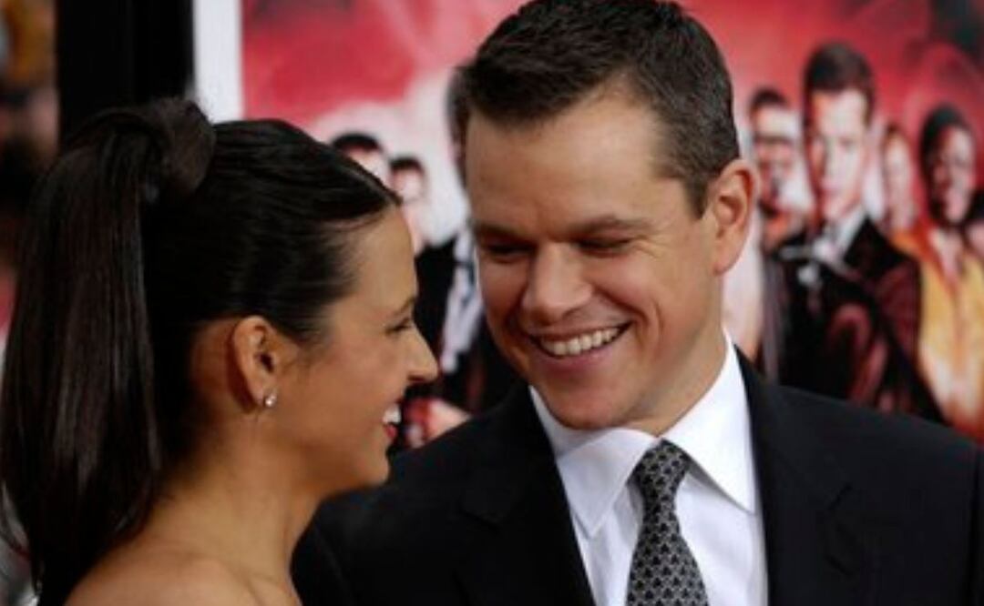 Matt Damon y Luciana Barroso. Foto: Twitter @_Styles_Ada