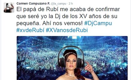 Carmen Campuzano será DJ en los XV de Rubí