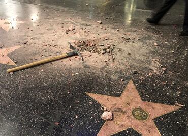 Destruyen otra vez la estrella de Trump en el Paseo de la Fama de Hollywood