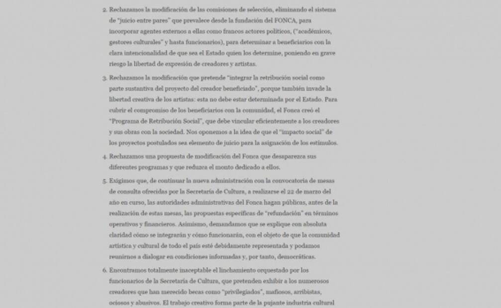 Artistas se muestran inconformes con la anunciada "refundación" del FONCA