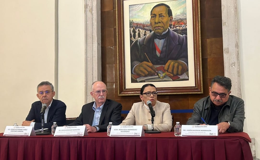 Conferencia de prensa en ka Secretaría de Gobernación encabezada por Rosa Icela Rodríguez este 24 de noviembre de 2025. Foto: Berenice Fregoso/EL UNIVERSAL