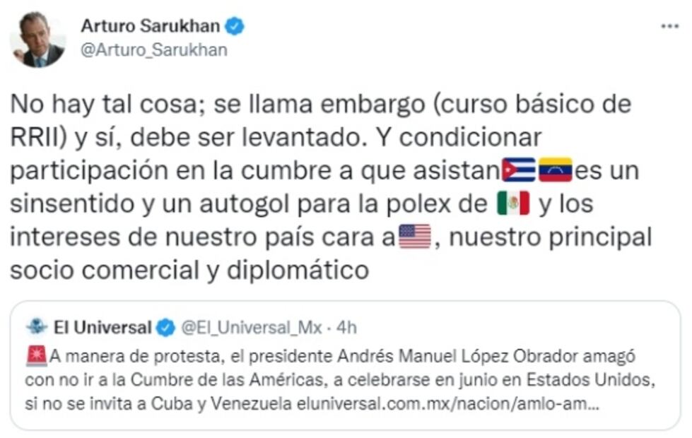 Ven "autogol" y "tensión" con EU por amago de AMLO de no ir a Cumbre de las Américas
