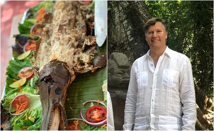 Presume embajador de EU comer pejelagarto en Tabasco