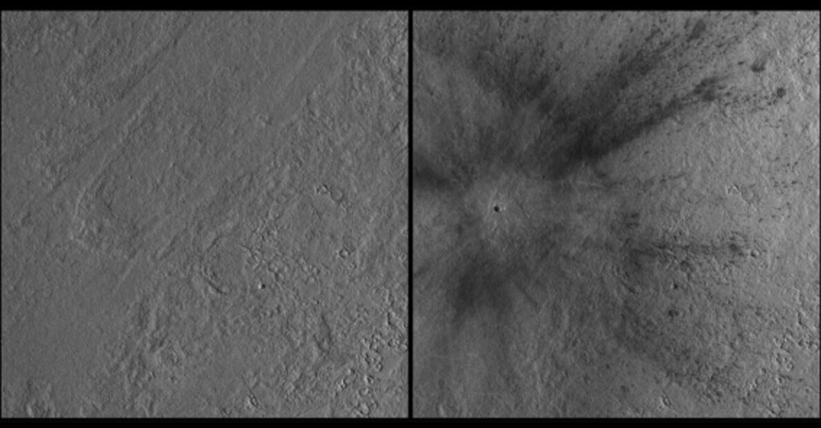 El impacto de meteoritos en Marte revela cómo es la corteza marciana