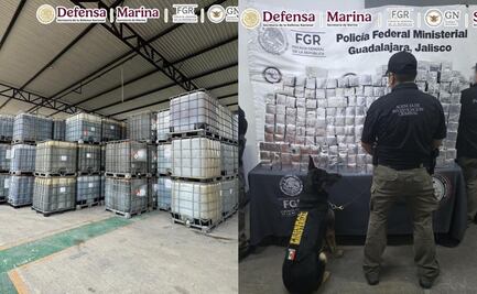 Aseguran más de 880 mil litros de hidrocarburo en Tabasco; incautan 480 kilos de metanfetamina oculta en vehículos de carga en Jalisco