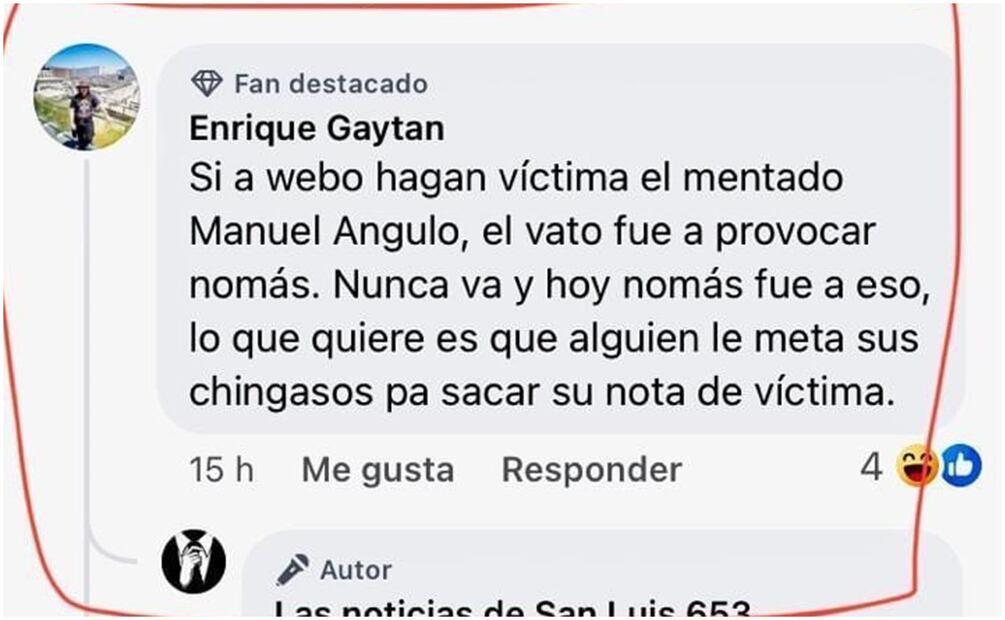 Captura de pantalla de amenaza en redes sociales por parte de Enrique Gaytán Urías. Foto: Especial