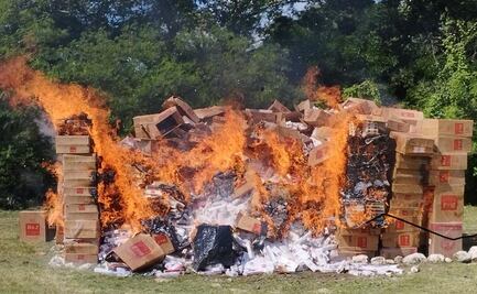 FGR incinera más de 4 millones de cigarros y narcóticos; entre ellos marihuana, metanfetamina y cocaína 