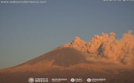 Popocatépetl lanza fumarola durante madrugada de hoy; mapa de estados en los que caerá ceniza