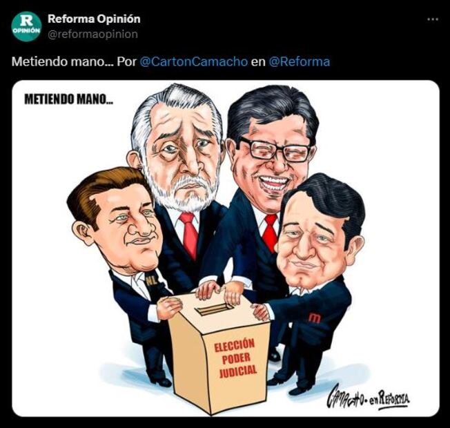 Cartón de Camacho, de El Reforma. Foto: Captura de pantalla