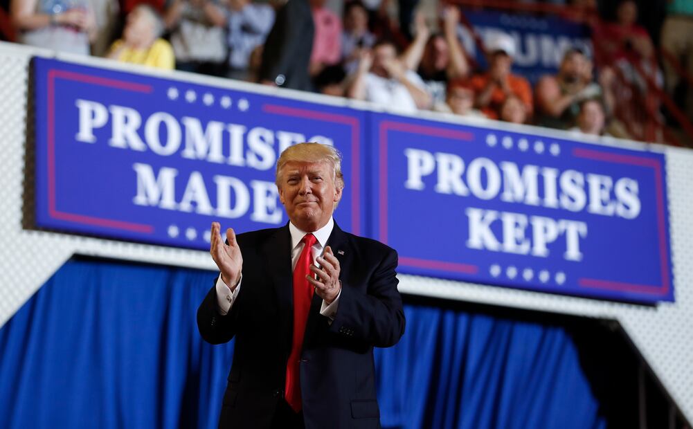 El expresidente Trump fue declarado culpable en mayo de falsificar registros comerciales para encubrir un plan para influir en las elecciones de 2016 mediante el pago de dinero encubierto para acallar una historia de sexo extramatrimonial. Foto: AP