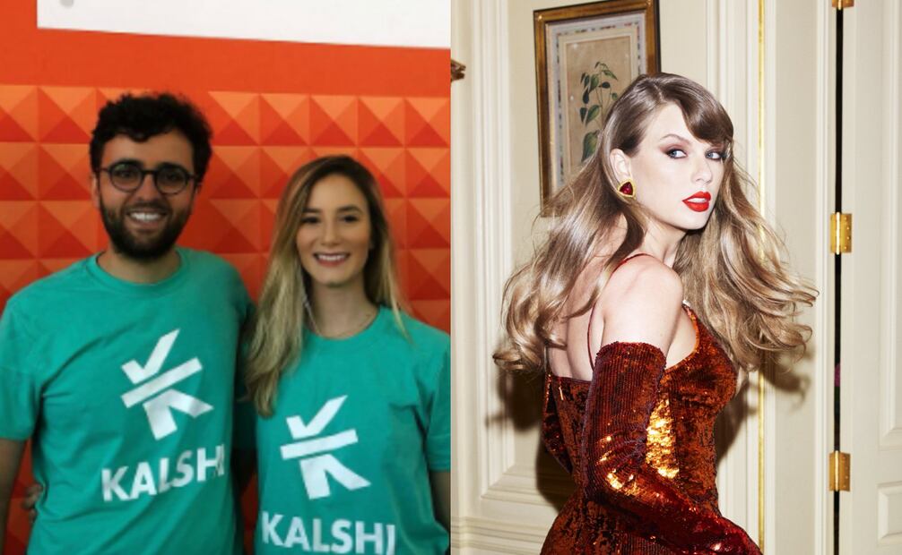 Luana Lopes junto a su sucio y amigo Tarek Mansour (der), Taylor Swift (izq). (02/12/25) Fotos: Instagram @taylorswift y @luana_lopes_lara