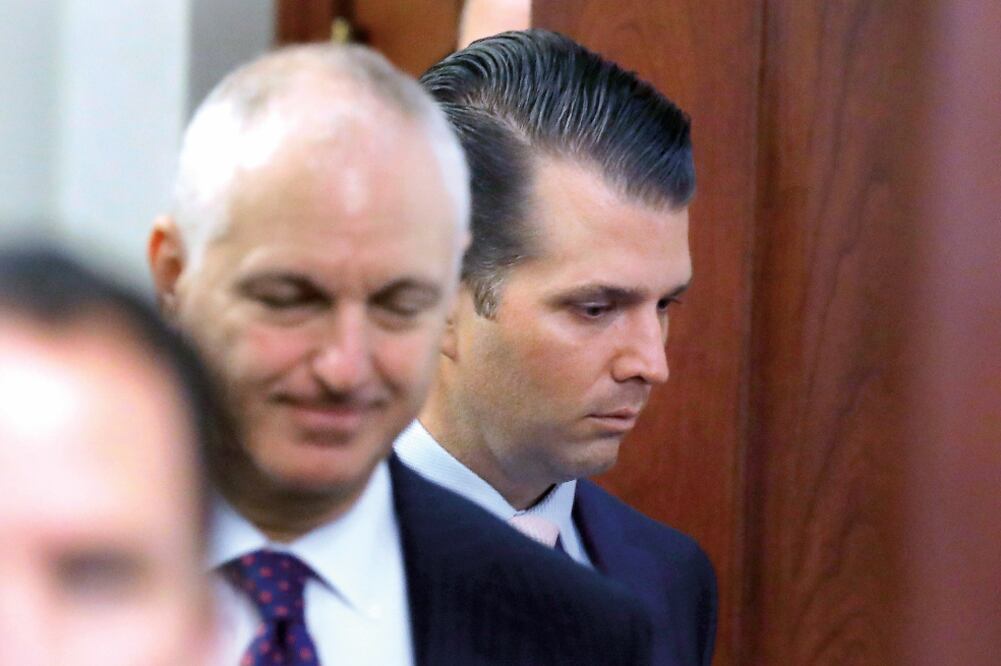 Cuestionado. Donald Jr. explicó ayer al comité del Senado que investiga el Rusiagate los motivos por los cuales se reunió en 2016 con una abogada rusa. (CARLOS BARRIA. REUTERS)