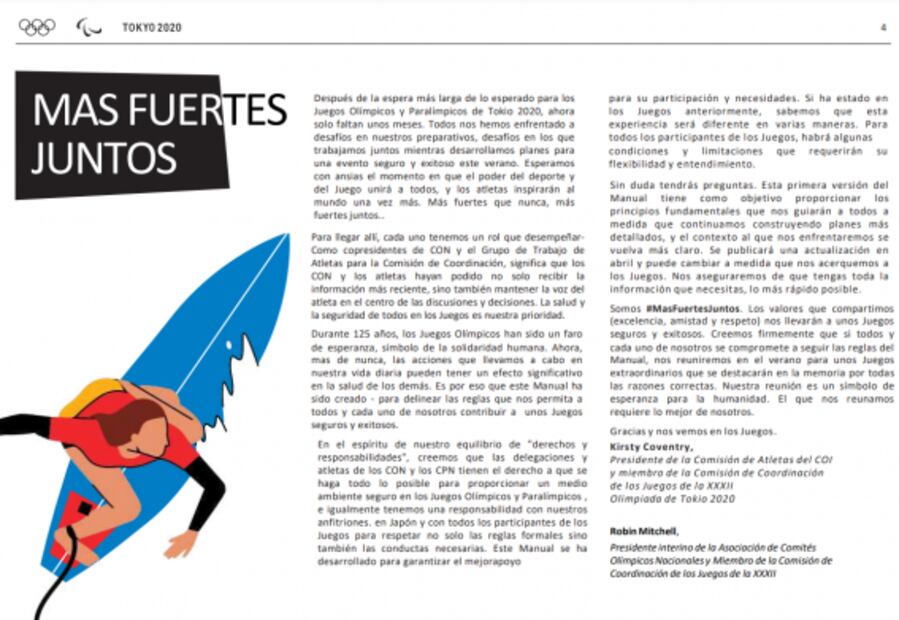 Conoce el manual para atletas que participarán en los Juegos Olímpicos de Tokio