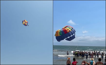 ¡Pánico en el aire! Rescatan a sujeto luego de quedar suspendido en un parachute en Nayarit