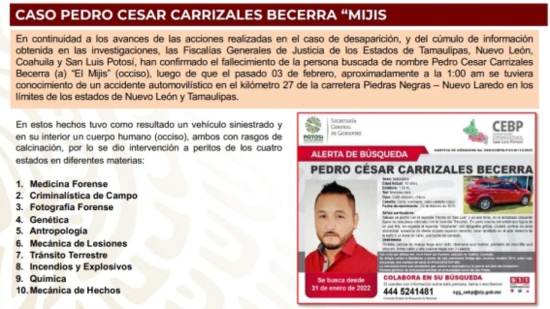 Con autorización de la familia de “El Mijis”, presentan avances en la investigación de su muerte 