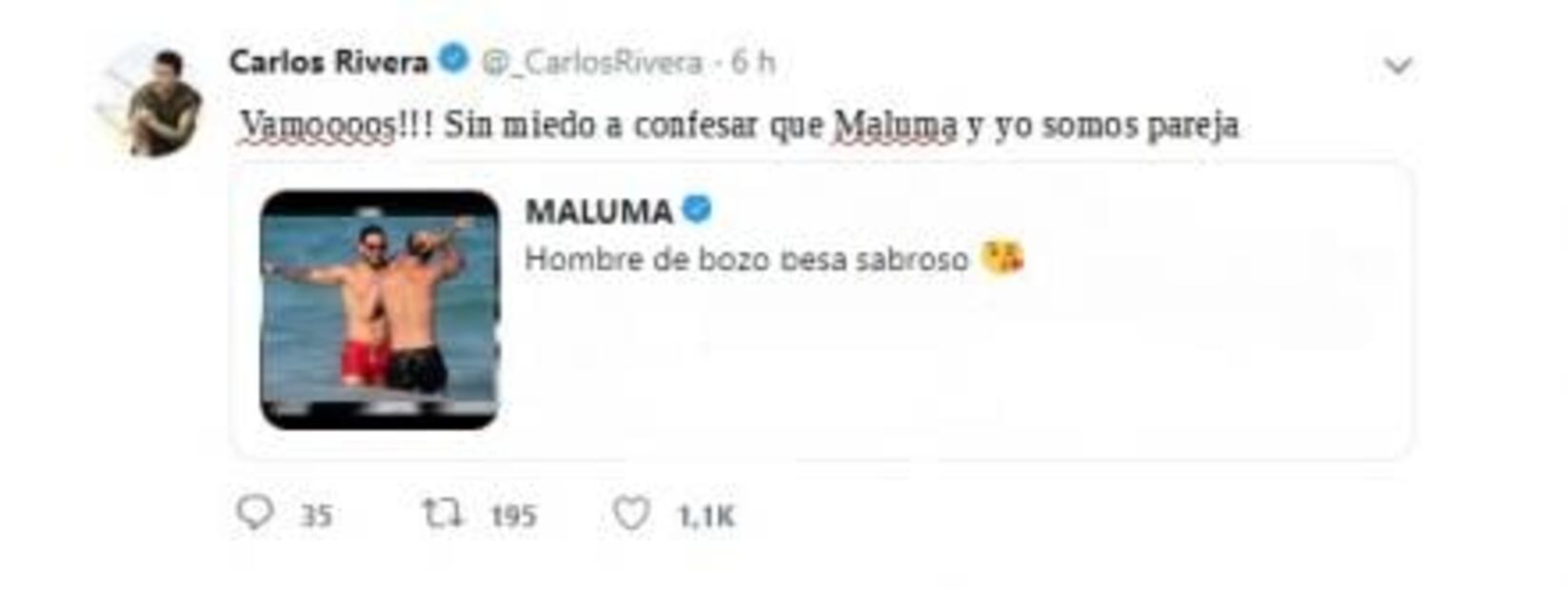 Carlos Rivera confiesa su amor por Maluma