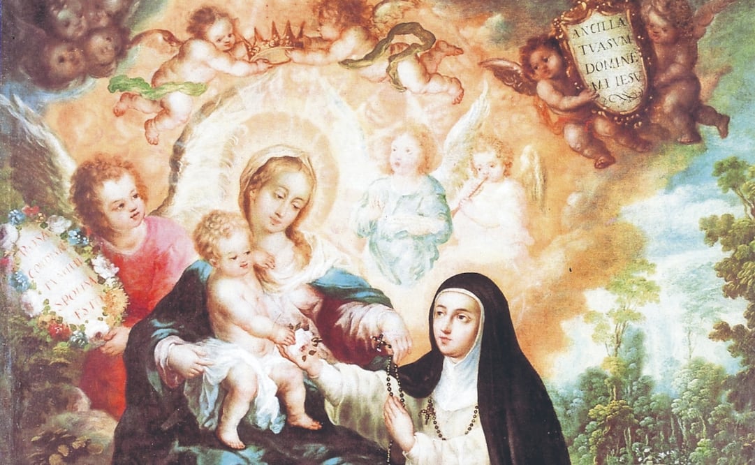 De Nicolás Correa, Santa Rosa de Lima, un óleo en tela del siglo XVII. Foto: IIE
