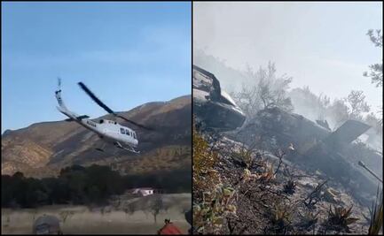Se accidenta helicóptero que combatía incendio forestal en Coahuila; hay ocho personas lesionadas